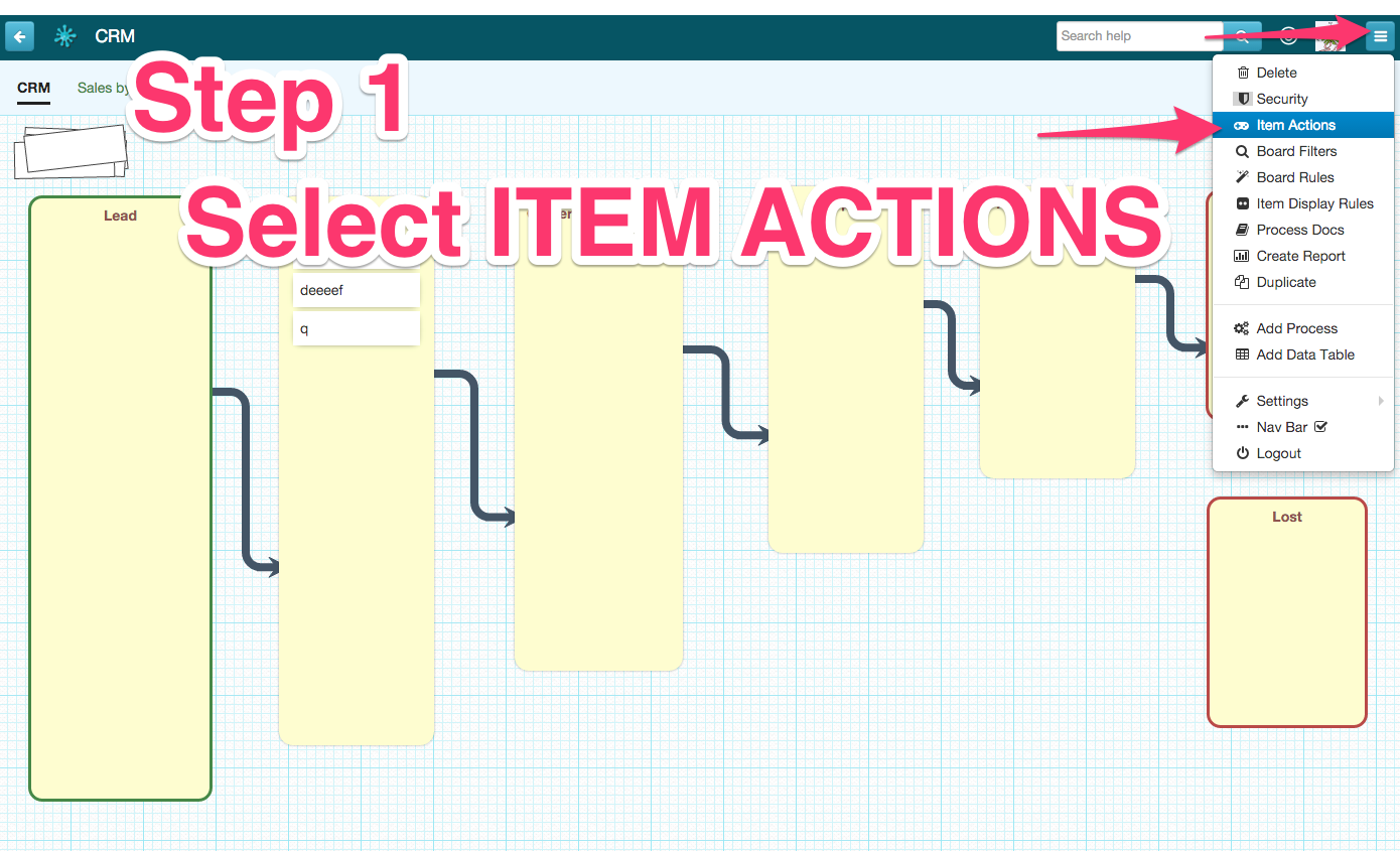 go to item actions