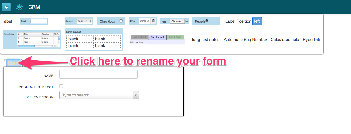 rename form data tab